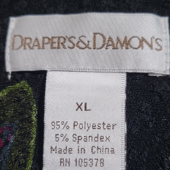 Draper's & Damon's Floral Mandarin Duster Coat Size XL Textured Long Sleeve - Picture 11 of 12